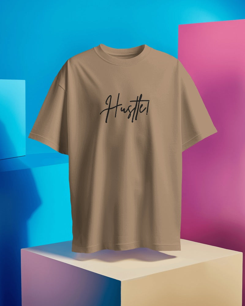 HUSTLE PRINTED OVERSIZED T-SHIRT