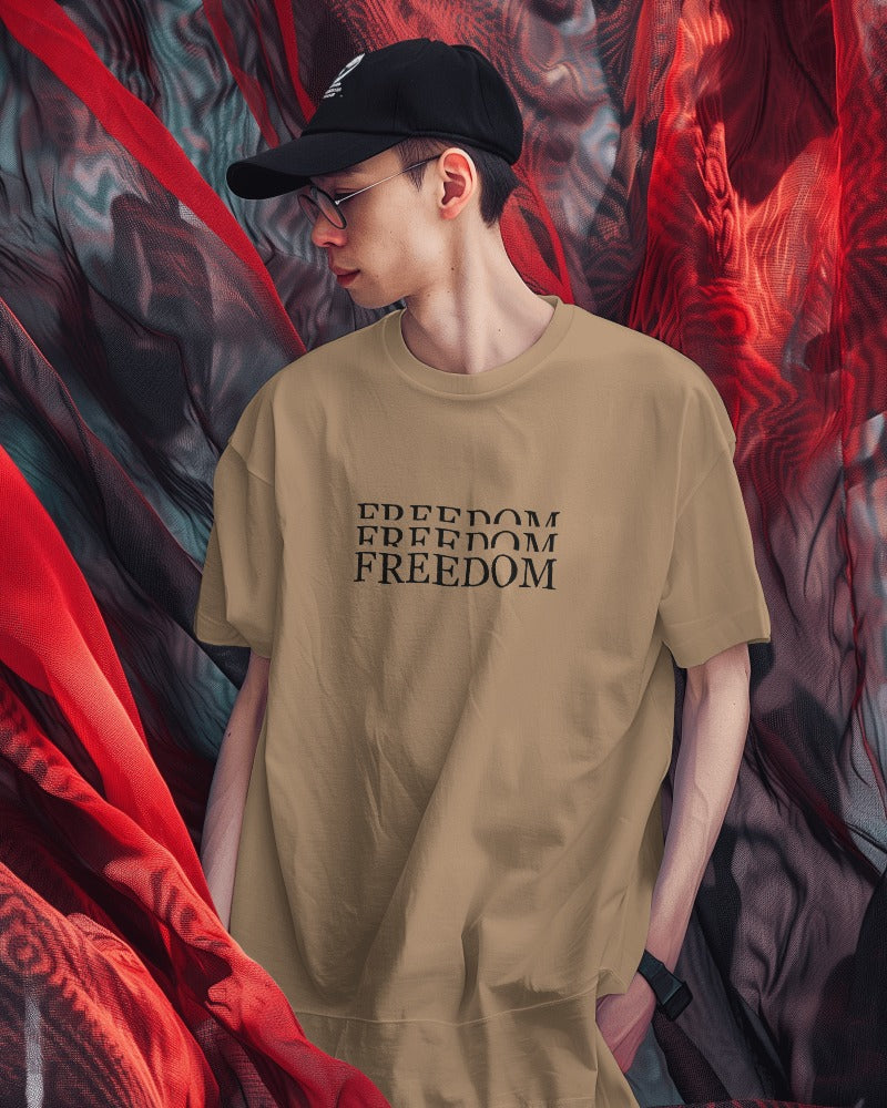 FREEDOM PRINTED OVERSIZED T-SHIRT