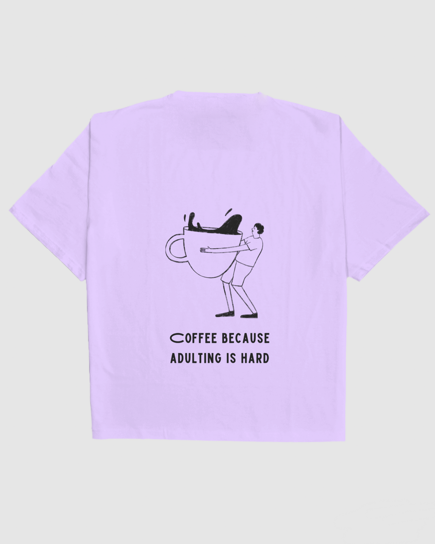 MAN WITH COFFIE CUP OVERSIZED T-SHIRT