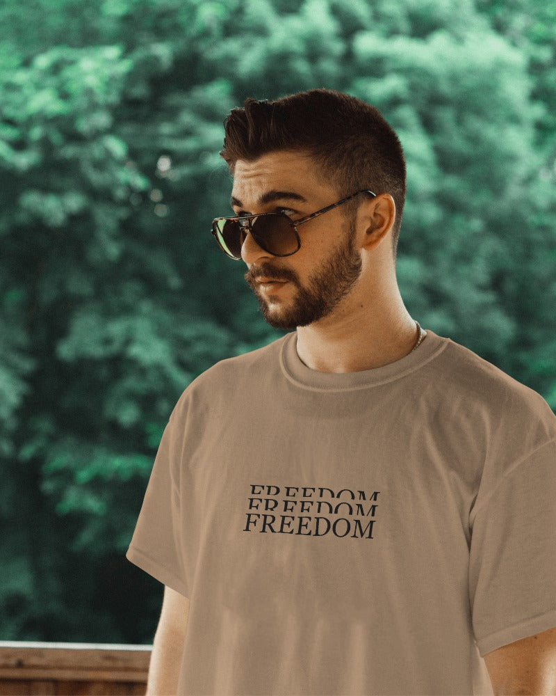 FREEDOM PRINTED OVERSIZED T-SHIRT