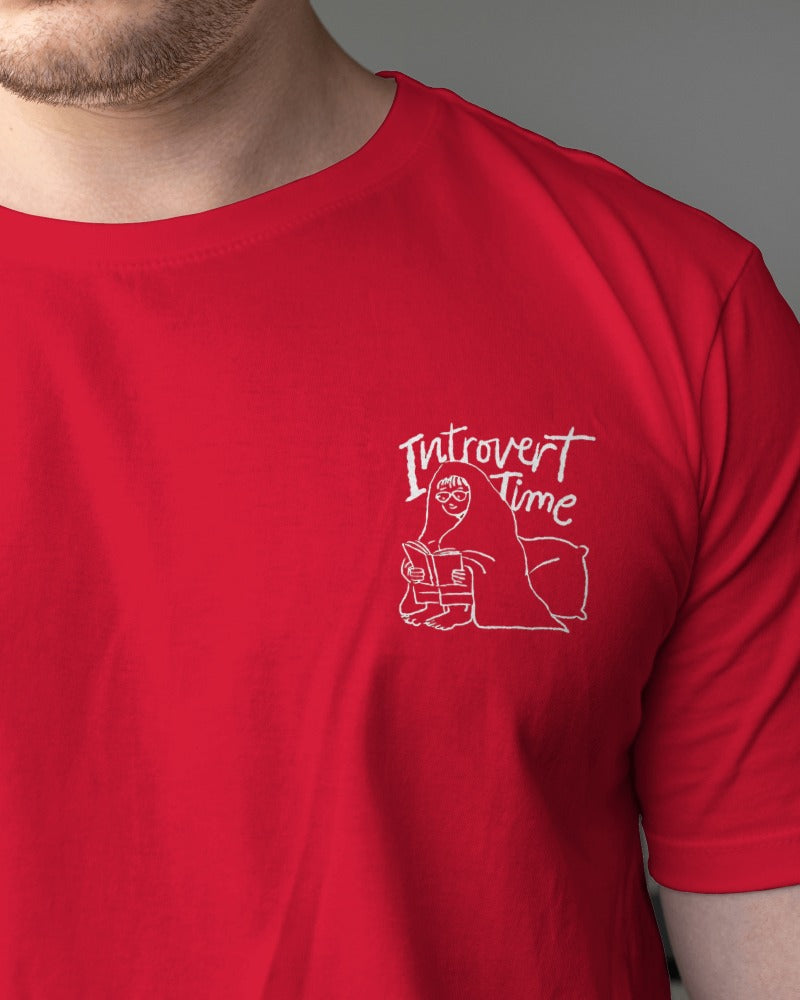 INTROVERT TIME CHEST PRINTED T-SHIRT