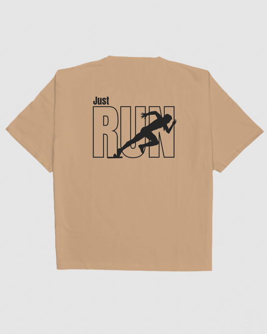 JUST RUN BACK PRINTED OVERSIZED T-SHIRT