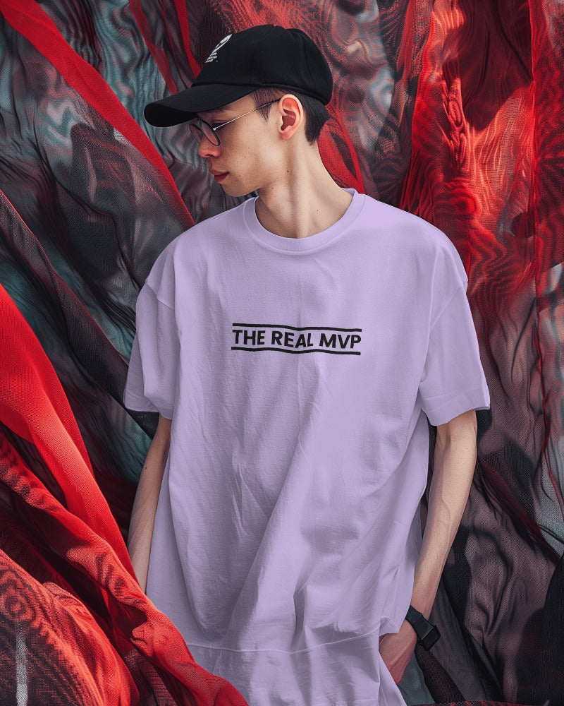 THE REAL MVP CHEST PRINTED T-SHIRT